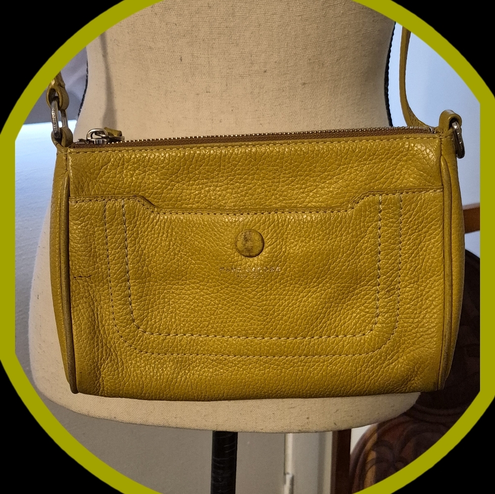 Marc Jacobs NY Goldenrod Pebbled Leather Crossbody Bag Empire City Collection